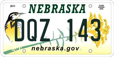 NE license plate DQZ143