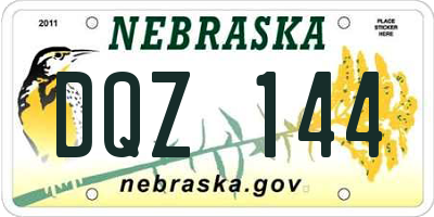 NE license plate DQZ144