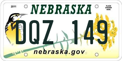 NE license plate DQZ149
