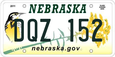 NE license plate DQZ152