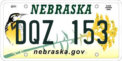 NE license plate DQZ153