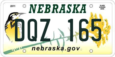 NE license plate DQZ165