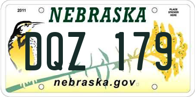 NE license plate DQZ179