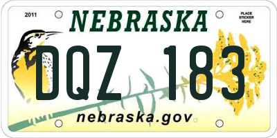 NE license plate DQZ183