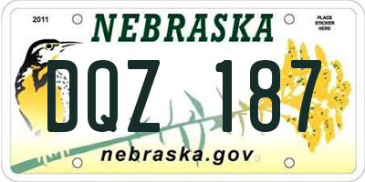 NE license plate DQZ187