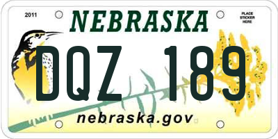 NE license plate DQZ189