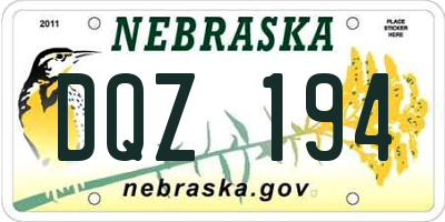 NE license plate DQZ194