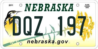 NE license plate DQZ197