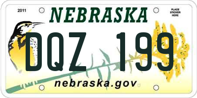 NE license plate DQZ199