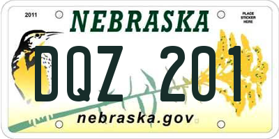 NE license plate DQZ201