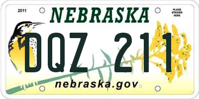 NE license plate DQZ211
