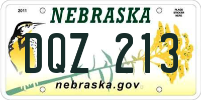 NE license plate DQZ213