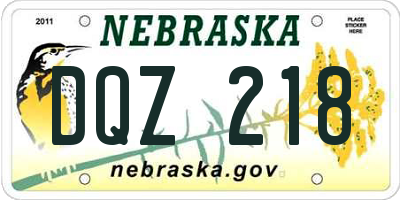 NE license plate DQZ218