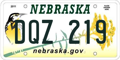 NE license plate DQZ219