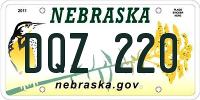 NE license plate DQZ220