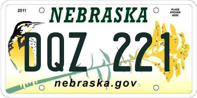 NE license plate DQZ221