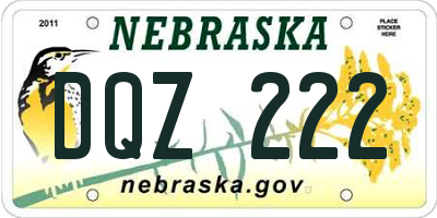 NE license plate DQZ222
