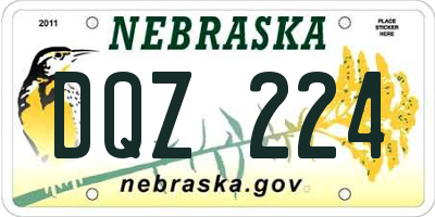 NE license plate DQZ224
