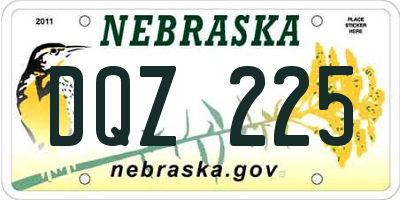 NE license plate DQZ225