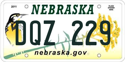 NE license plate DQZ229