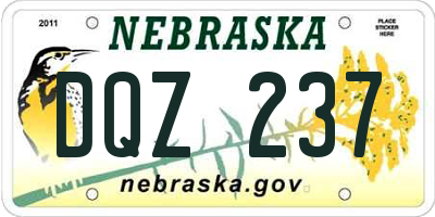 NE license plate DQZ237