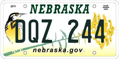 NE license plate DQZ244