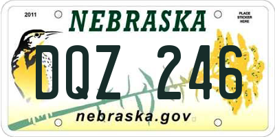 NE license plate DQZ246