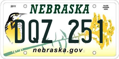 NE license plate DQZ251