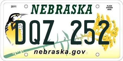 NE license plate DQZ252