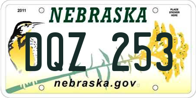 NE license plate DQZ253