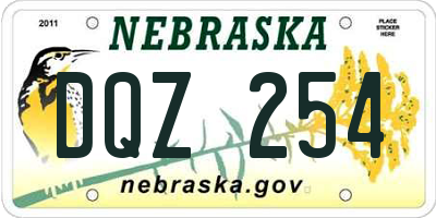 NE license plate DQZ254