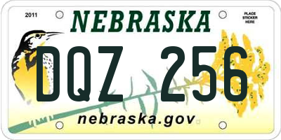 NE license plate DQZ256