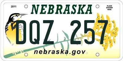 NE license plate DQZ257