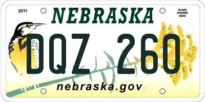 NE license plate DQZ260