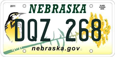 NE license plate DQZ268