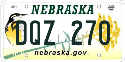 NE license plate DQZ270