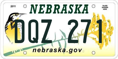NE license plate DQZ271