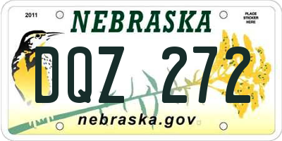 NE license plate DQZ272