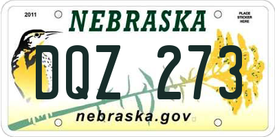 NE license plate DQZ273