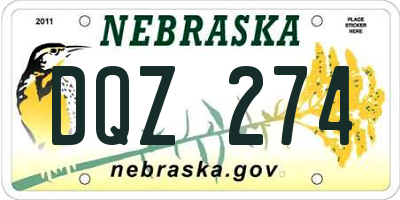 NE license plate DQZ274