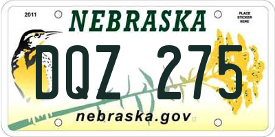 NE license plate DQZ275