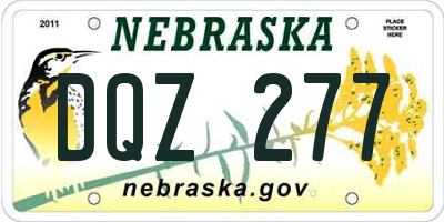 NE license plate DQZ277