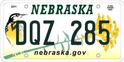 NE license plate DQZ285