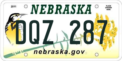NE license plate DQZ287