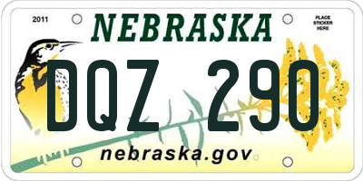 NE license plate DQZ290