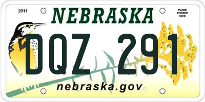 NE license plate DQZ291