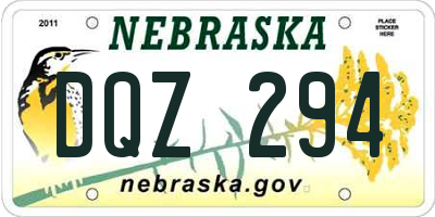 NE license plate DQZ294