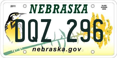 NE license plate DQZ296