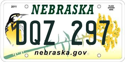 NE license plate DQZ297