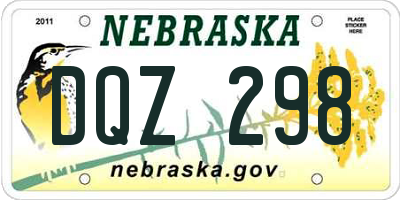 NE license plate DQZ298